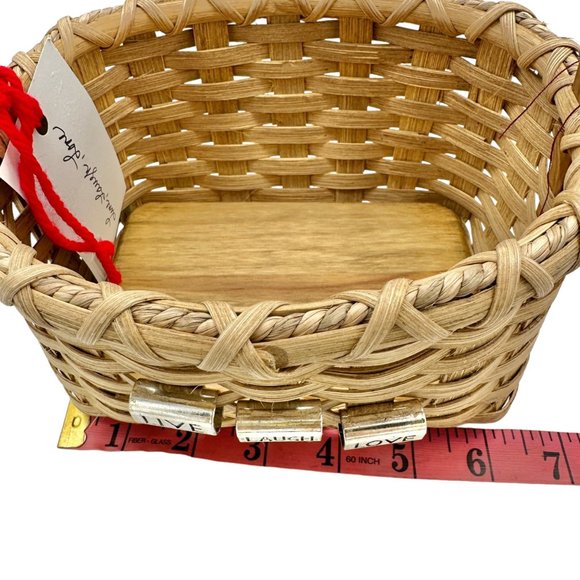 Handmade Basket Live Laugh Love Metal Accents Wood Base and Handle Small Cute - Picture 9 of 16
